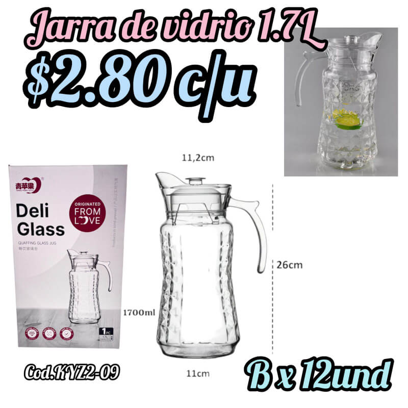 JARRA DE VIDRIO 1.7 LITROS