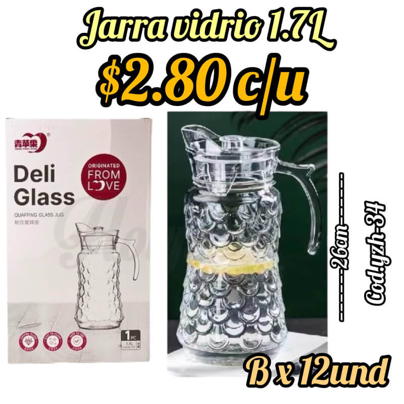 JARRA DE VIDRIO 1.7LITROS
