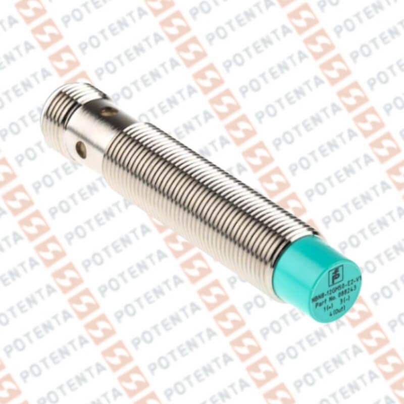 Sensor Inductivo, M12 metal, 8mm nRas, 10-30vdc, Pnp/no, Con=m12-4p, ip67,P+F