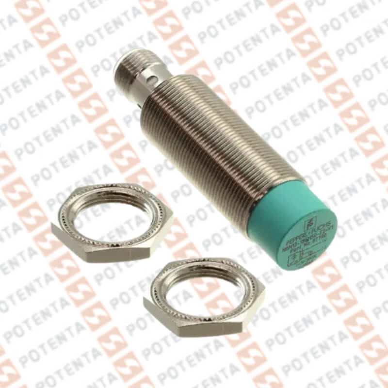 Sensor Inductivo, M18 metal, 12mm nRas, 10-30Vdc, Pnp/no, Con=m12-3p, ip68, P+F