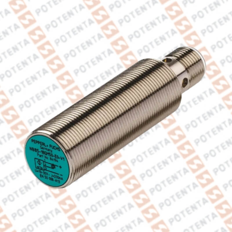 Sensor Inductivo, M18 metal, 8mm Ras, 20-250vac/vdc, no-2hilos, Con=m12-3p, ip67,P+F