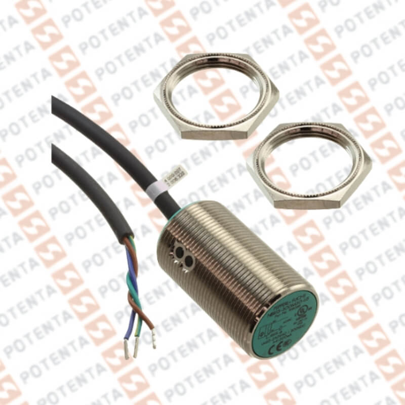 Sensor Inductivo, M30, 15mm Ras, 20-250Vac/Vdc, no-2h, Cab=2m, ip67, P+F