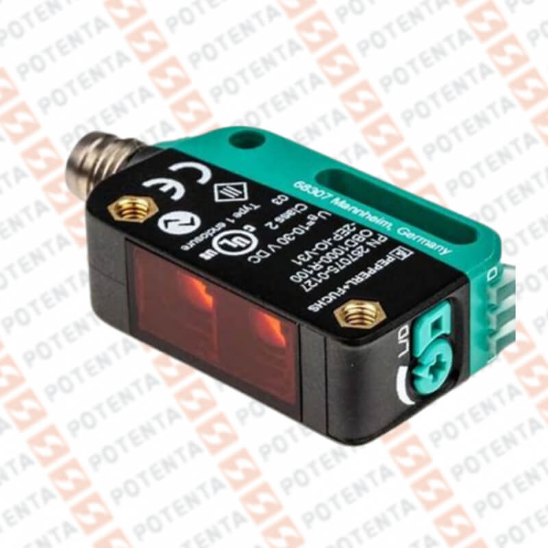 Sensor foto difuso Rect, 1m, 10-30Vdc, 2push-pull IOlink, Con=m8-4p, ip69k, P+F