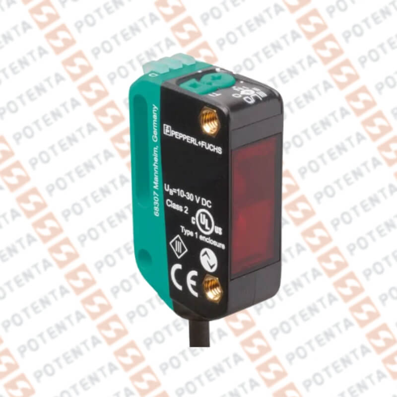 Sensor foto reflex Rect, obj/trans, 5m, 10-30Vdc, 2push-pull iolink, Con=m12-4p, ip69k P+F