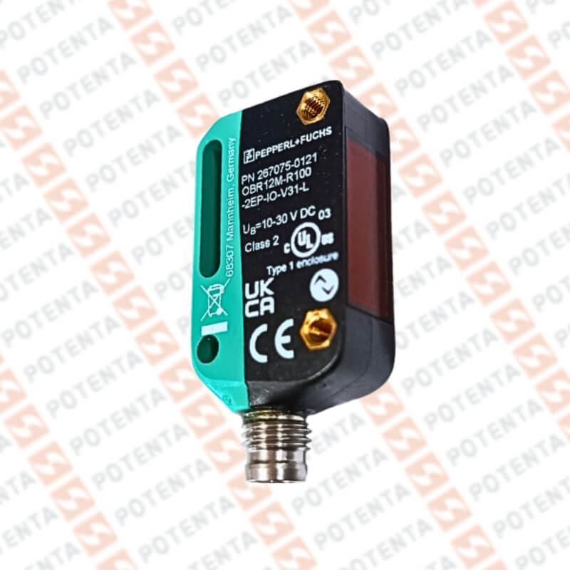 Sensor foto reflex Rect, 12m laser, 10-30Vdc, 2push-pull iolink, Con=m8-4p, ip69k, P+F