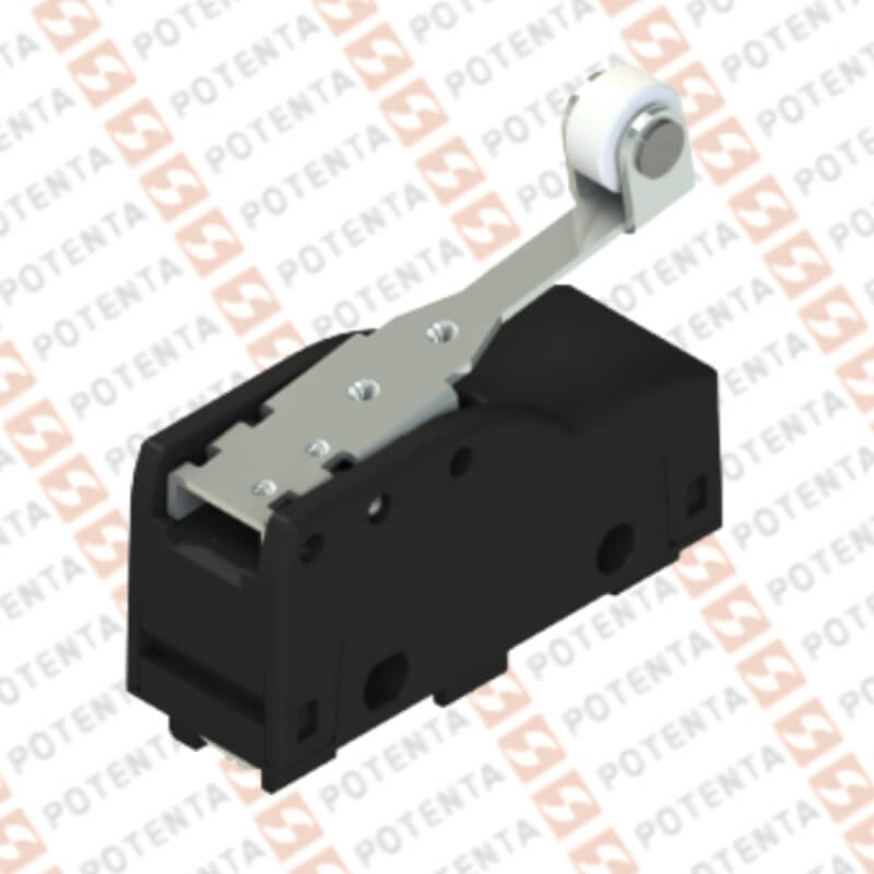 Final carrera MK, actuador palanca 38mm rodillo, no+nc, 250Vac 3a, spdt, terminal, Pizzato
