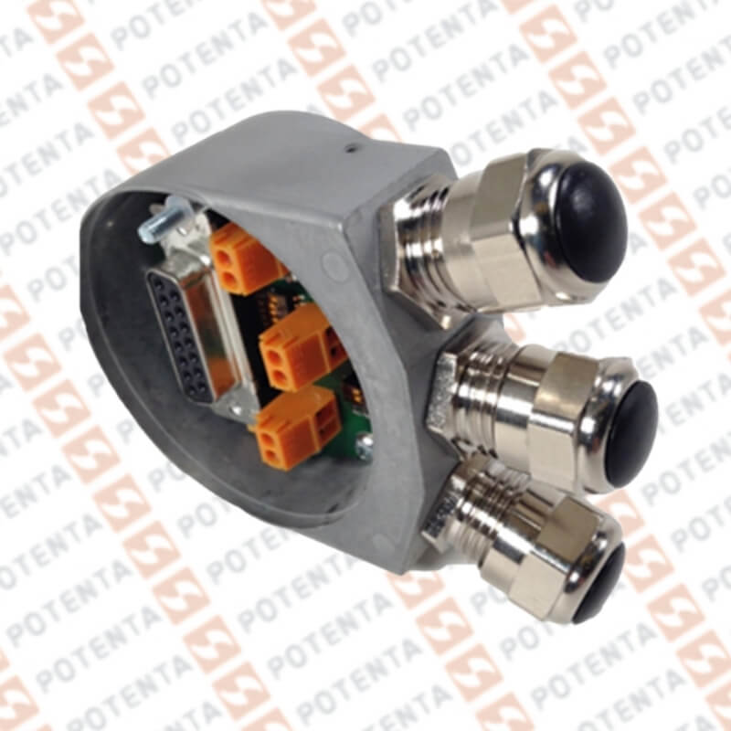 Tapa de conexión encoder AMC58, interfaz profibus-dp, salida cables prensaestopa pg, Lika