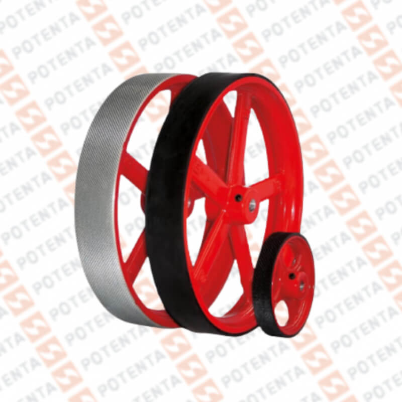 Rueda metrica, eje=8mm, perimetro=500mm, ancho=24mm, superficie caucho liso, Lika