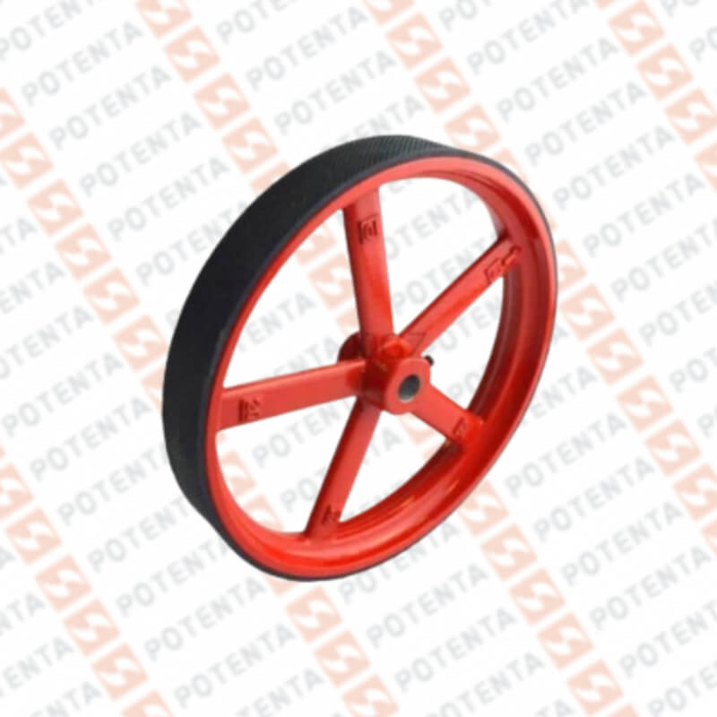 Rueda metrica, eje=10mm, perimetro=500mm, ancho=24mm, superficie plastico moleteado, Lika