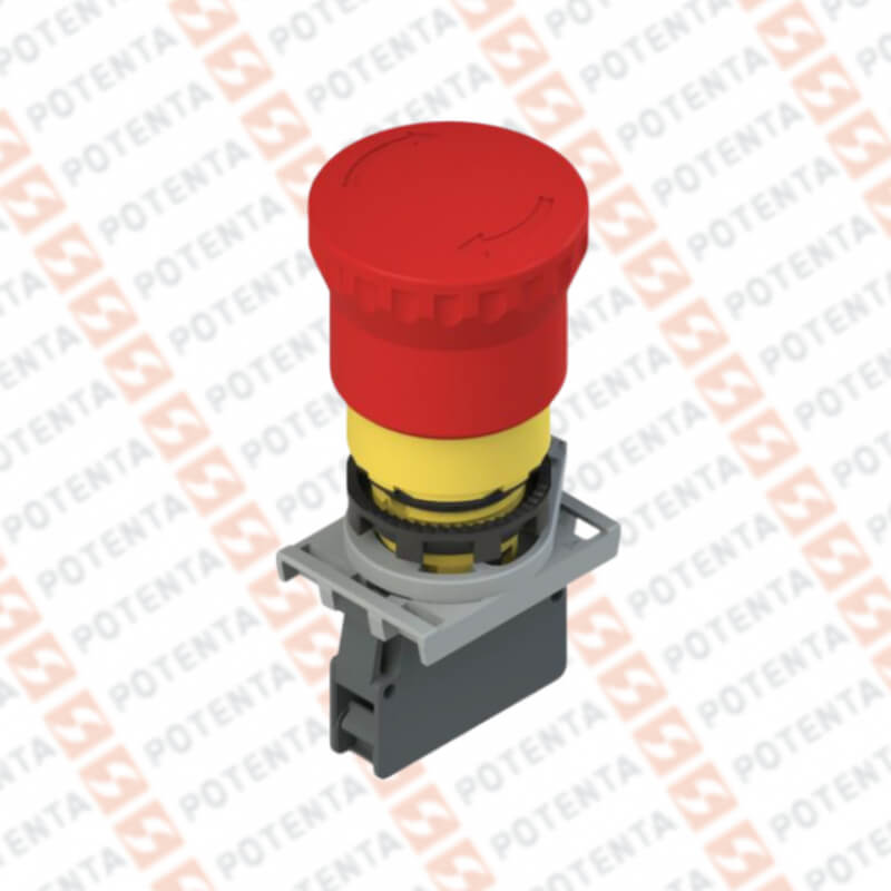 Paro emergencia, pulsador hongo rojo, 24Vdc/Vac, nc, liberacion giro, Pizzato