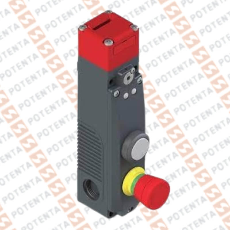 Interruptor seg FY, selenoide 24Vdc/Vac, 3000N, 2nc+no+nc, pulsador+p/emer, ip69k, Pizzato