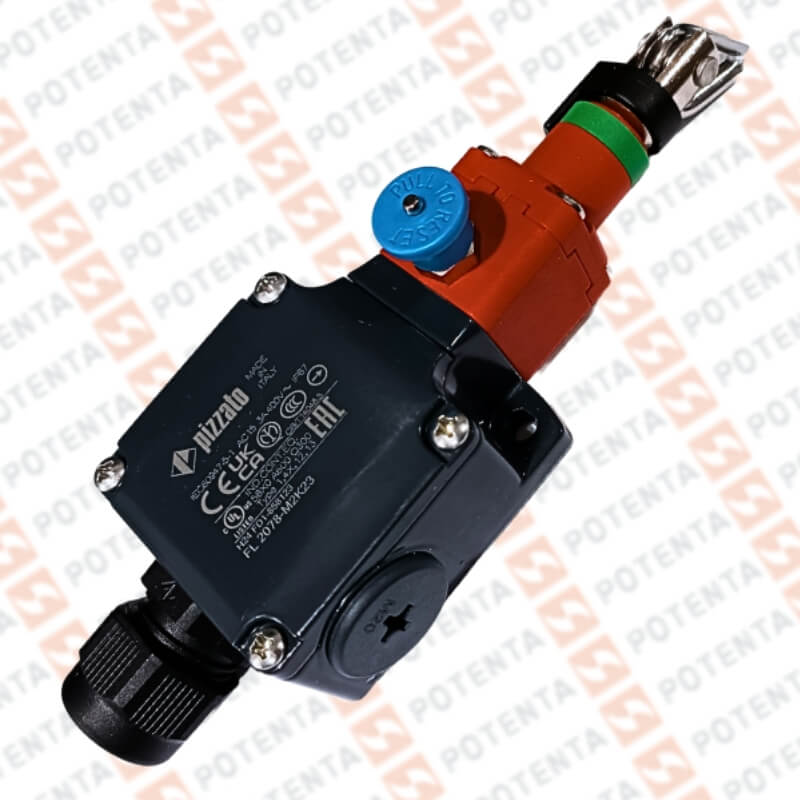 Interruptor seguridad con actuador de cuerda 6m, paro/reset 2nc+1no, 3xm20, sil3 ple, Pizzato