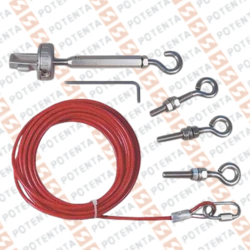 Kit cable seguridad, 20m 9 sujetadores 1 tensor, Omron