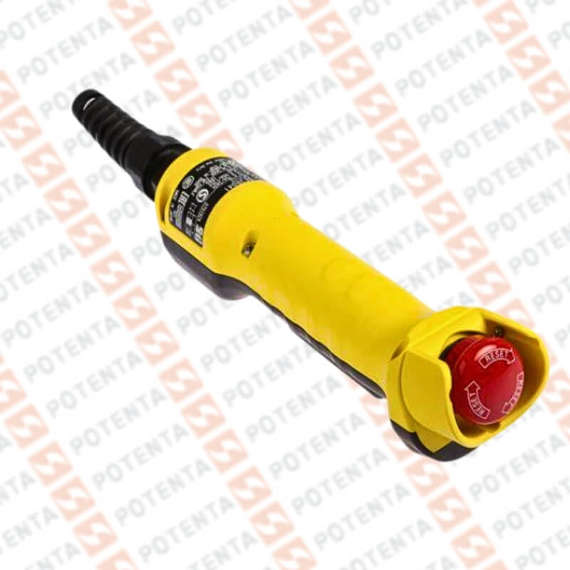 Interruptor seguridad agarre, 1 mando principal, 1 p/emergencia, 2no+2no, terminal Omron