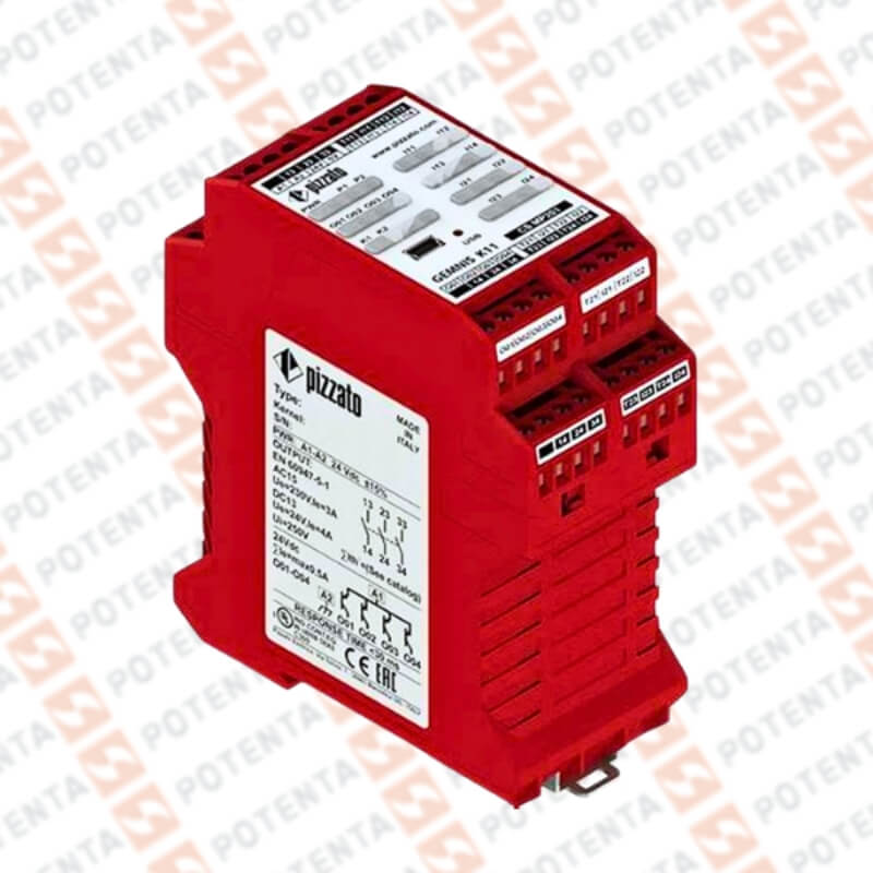 Controlador seguridad programable, plc, 24vdc, 16ent seg, 4sal seg, 4sal standar, Pizzato