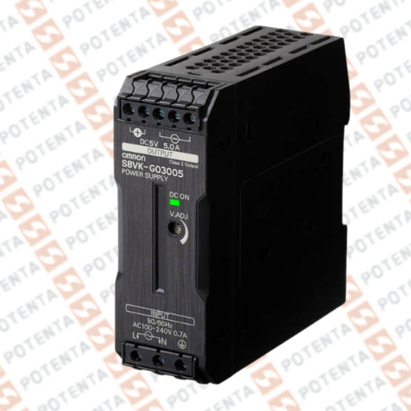 Fuente alimentacion 1F, modo switch, 100-240Vac, 5A, 5Vdc, terminal, riel din, Omron