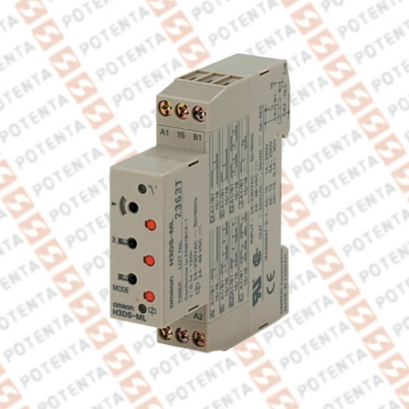 Temporizador modular, H3DS, riel din, 8log 0.1s a 120h, 24-48vdc/24-230vac, spdt, Omron