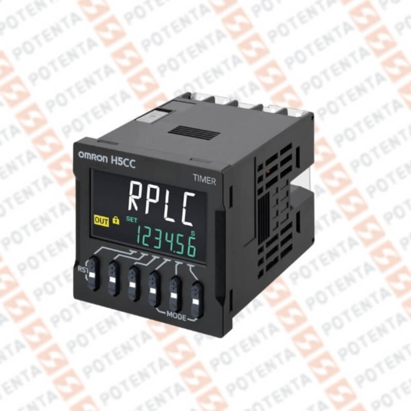 Temporizador digital, H5CC 48x48mm, 9log 0.01s a 999.9h, 100-240vac, spdt, terminal, Omron