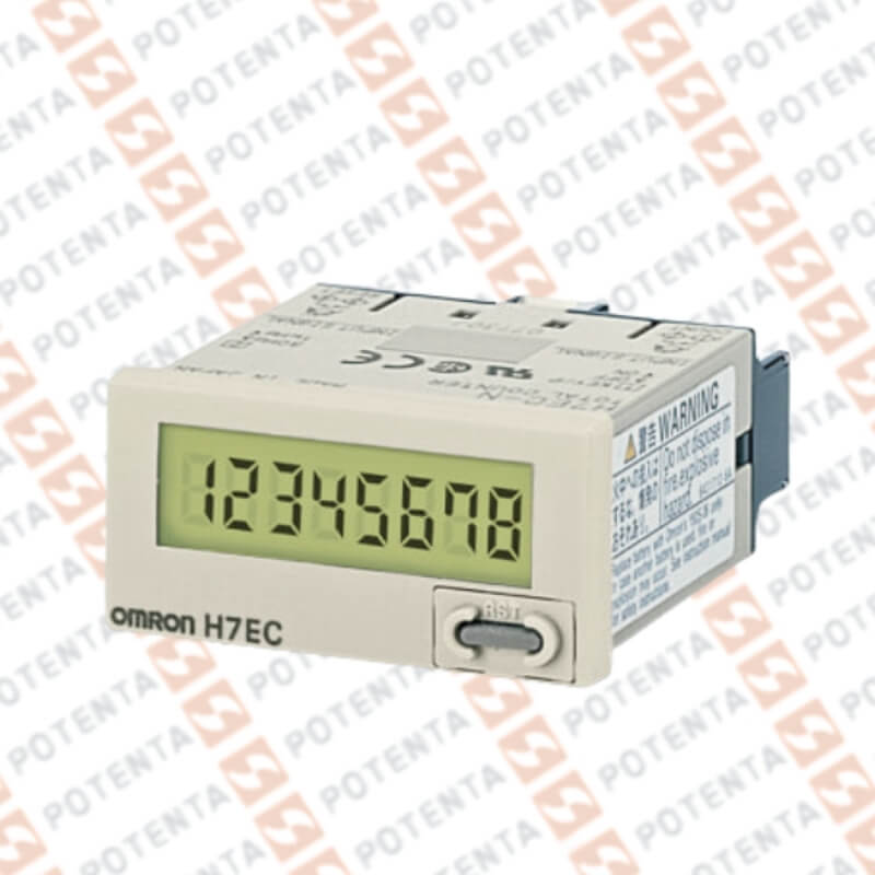 Contador pulsos, 24x48mm, 8dig. autoalimentado, Ent=ac/dc, terminal, Omron