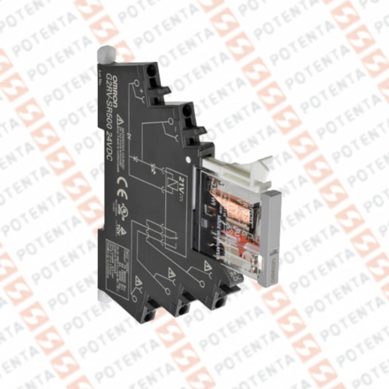 Rele interface serie G2RV, 24Vdc, spdt-6a, incluye base, Push-In boton prueba, Omron