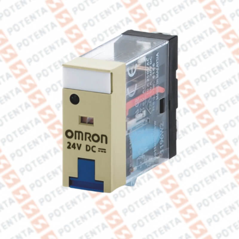 Rele electromecanico G2R1, 24Vdc, 5p-planos spdt 10a, led indicador, con/bloqueo, Omron