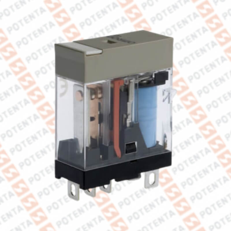 Rele electromecanico G2R1, 12vdc, 5p planos-spdt-10a, sin/bloqueo, Omron