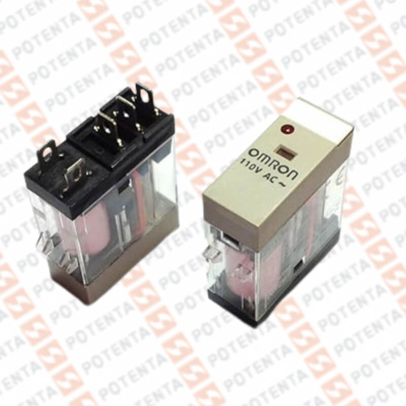 Rele electromecanico G2R1, 110Vac, 5p-planos spdt 10a, led indicador, con/bloqueo, Omron