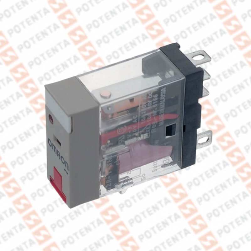 Rele electromecanico G2R1, 240Vac, 5p-planos-spdt-10a, led indicador, con/bloqueo, Omron