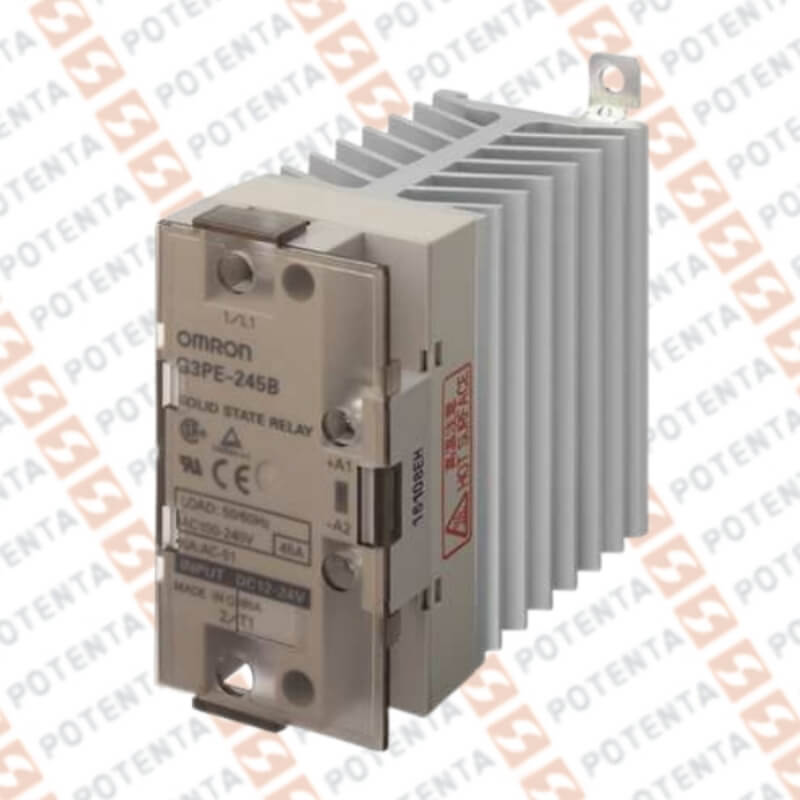 SSR, serie G3PE, 1F control 9...30Vdc, carga 45amperios, 75...264Vac, con disipador, Omron