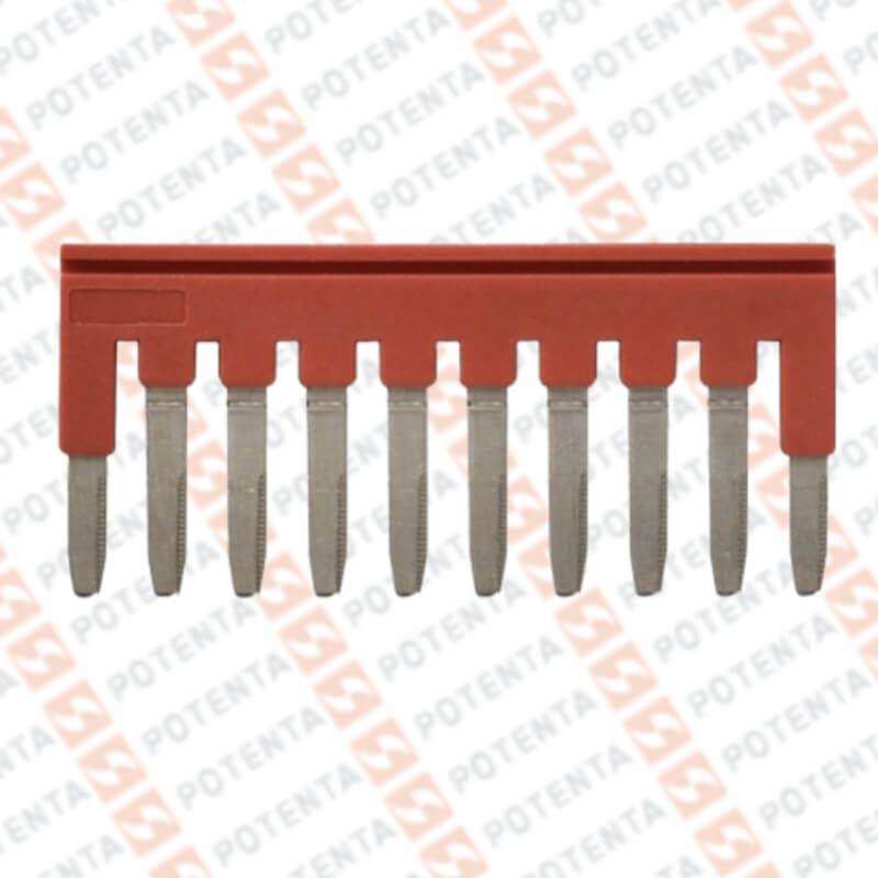 Puente 10 polos, para bornera xw5t, rojo, Omron