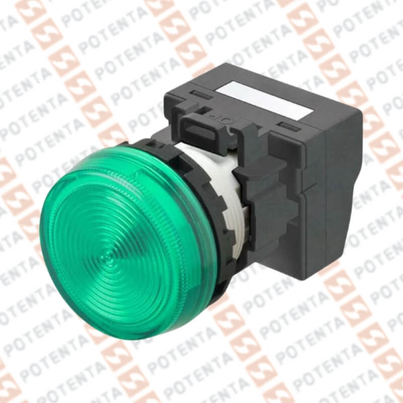Luz piloto M22N, led verde 24Vdc/Vac, d=22mm, plástico, Omron