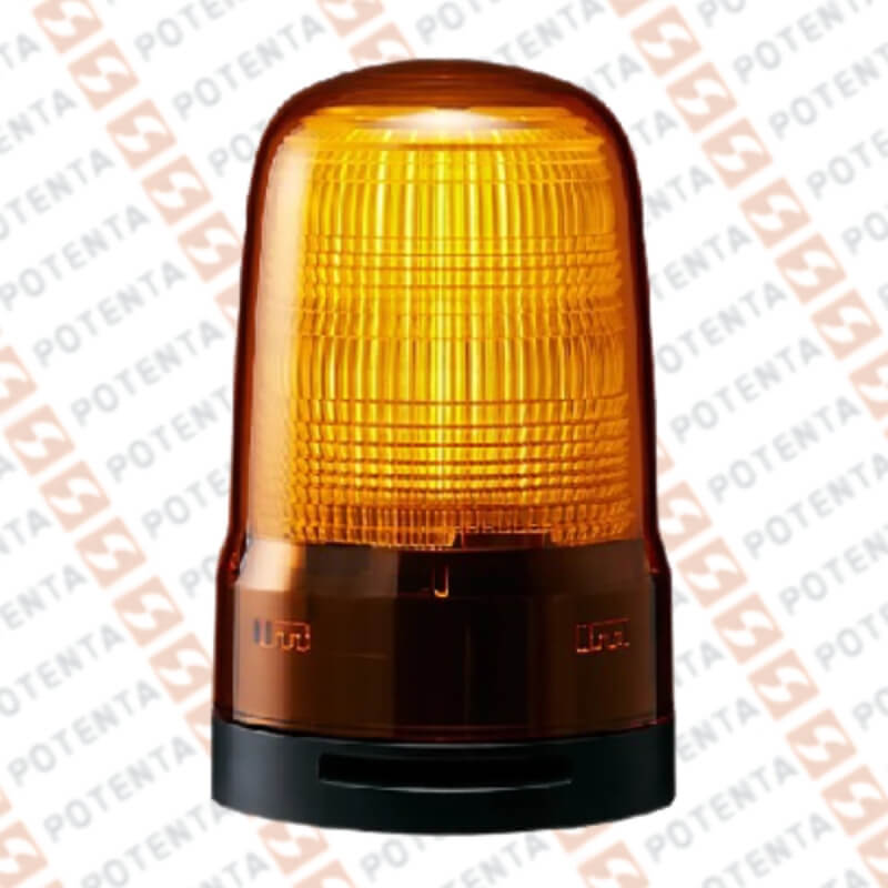 Baliza SL, led amarillo intermitente/continuo 80mm, 12-24Vdc, 88dB, terminal, Patlite
