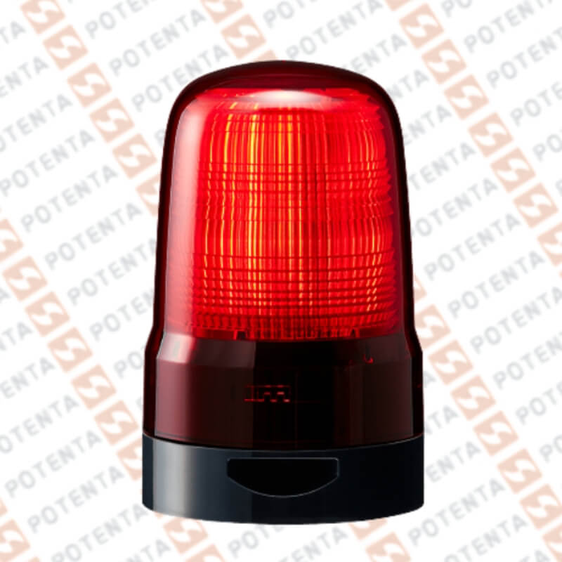 Baliza SL, led rojo intermitente/continuo, 80mm 100-240vac, 88db, terminal, ip66, Patlite