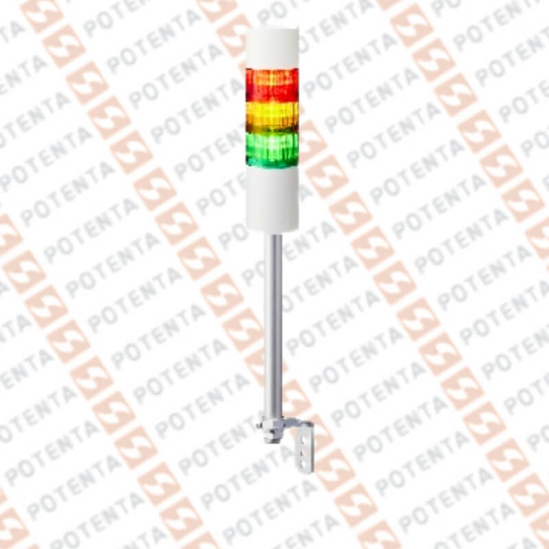 Torre luz LR6, 240Vac, 3 colores led verde/rojo/amarillo 60mm, sonido Cable, Patlite