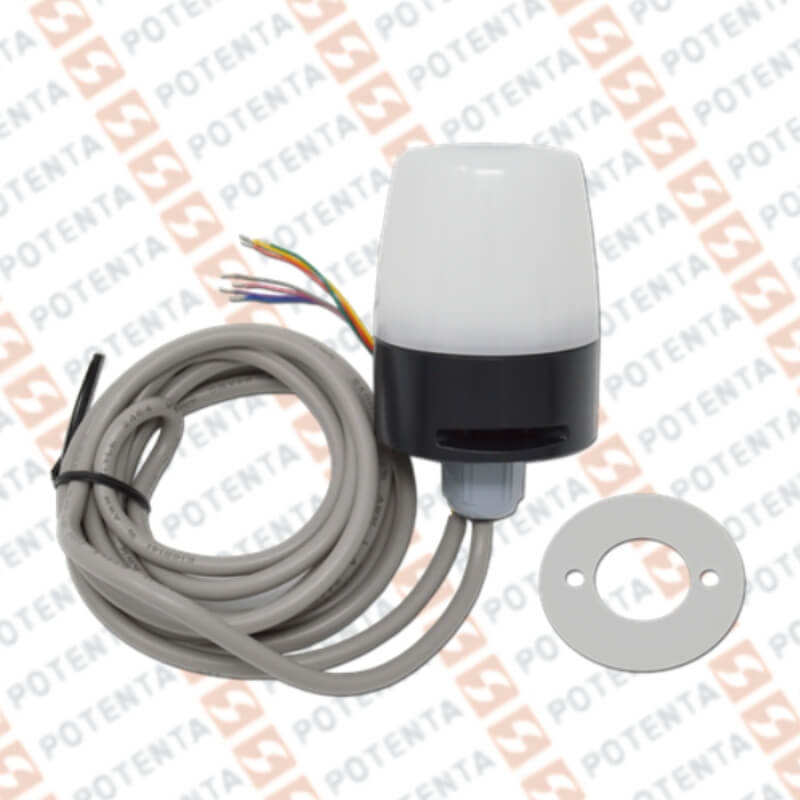 Luz indicación NE, d=52mm, 7 colores/sonido, 24Vdc, 88db, Cab=2m, Patlite