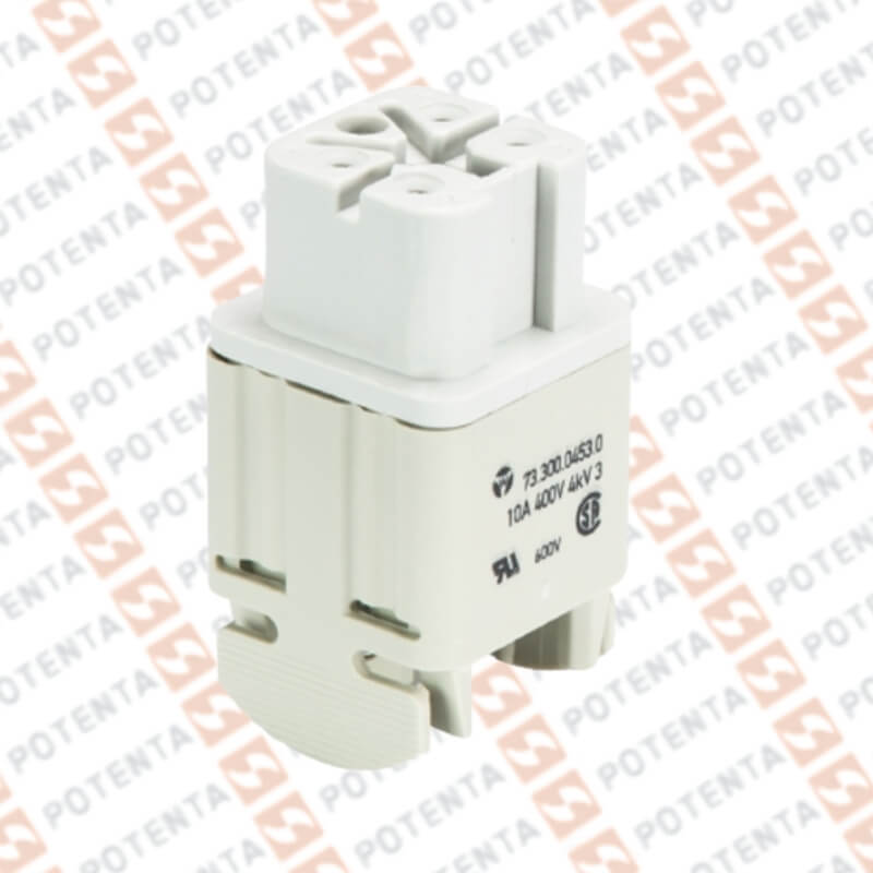 Inserto hembra S3, 4P+T, 20-12awg 500v 10a, Wieland