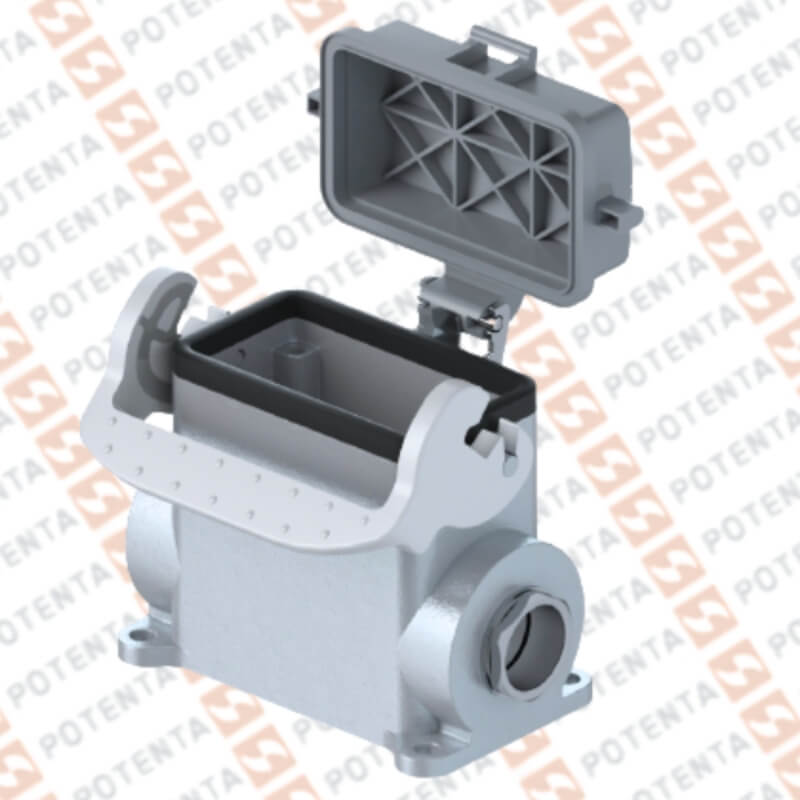 Base S6h metal cerrada alta con tapa 1n-sujecion, 2ent lat, con prensaestopa m25, Wieland