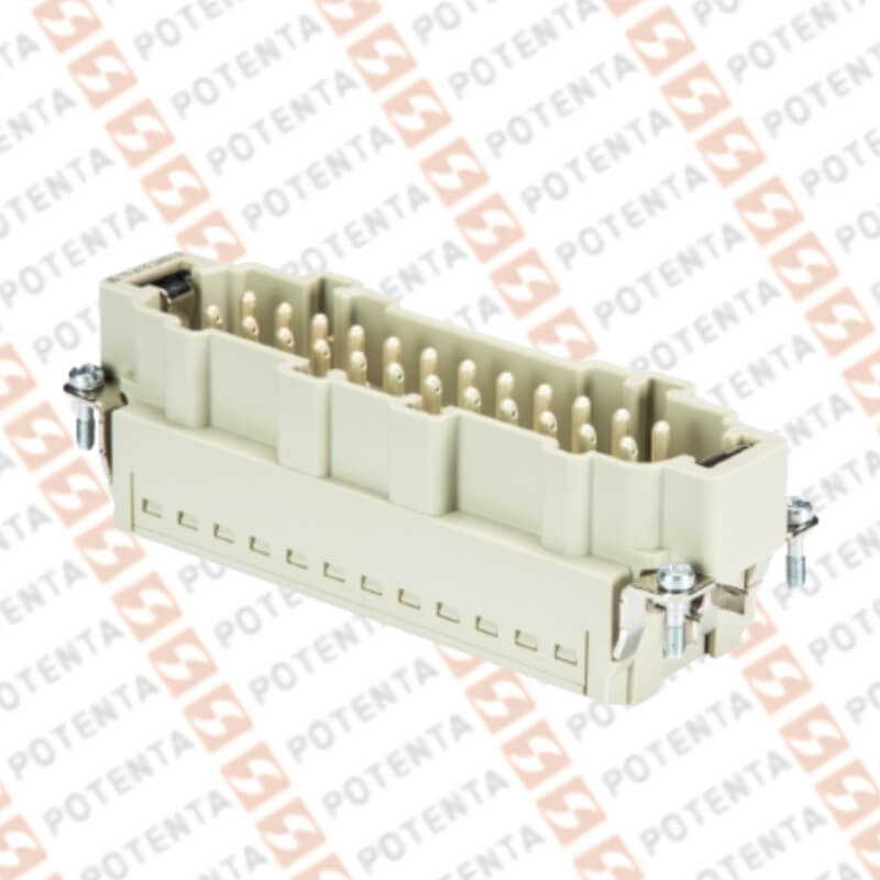 Inserto macho S24, 24P+T, 26-14awg 600v/16a, push-in, Wieland