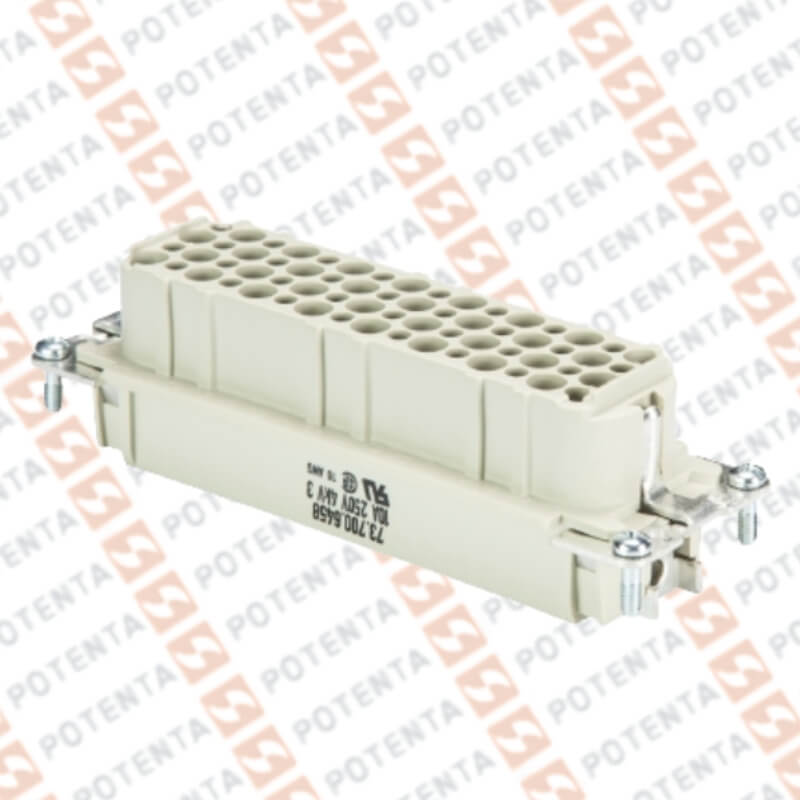 Inserto hembra 64P+T, 250v/10a, crimpar, Wieland