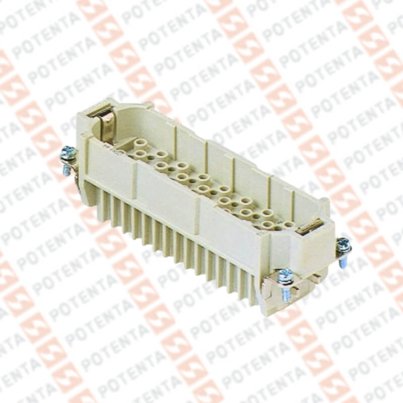 Inserto macho 64P+T, 250v/10a, crimpar, Wieland