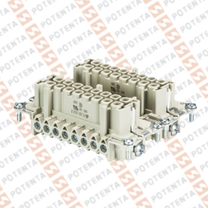 Inserto hembra S32, 32P+T, 20-12awg 500v 16a, numerado 1-16/17-32, Wieland