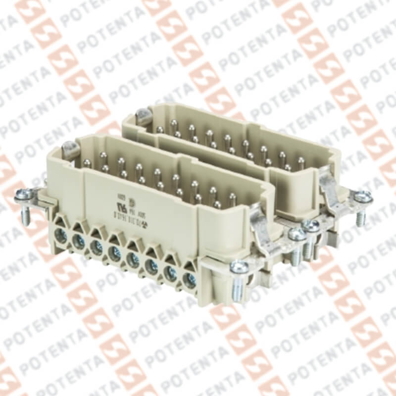 Inserto macho S32, 32P+T 20-12awg 500v 16a, numerado 1-16/17-32, Wieland