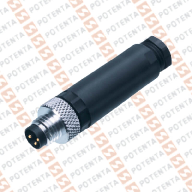 Conector armable macho, m8-3p recto, pbt,ip67, P+F