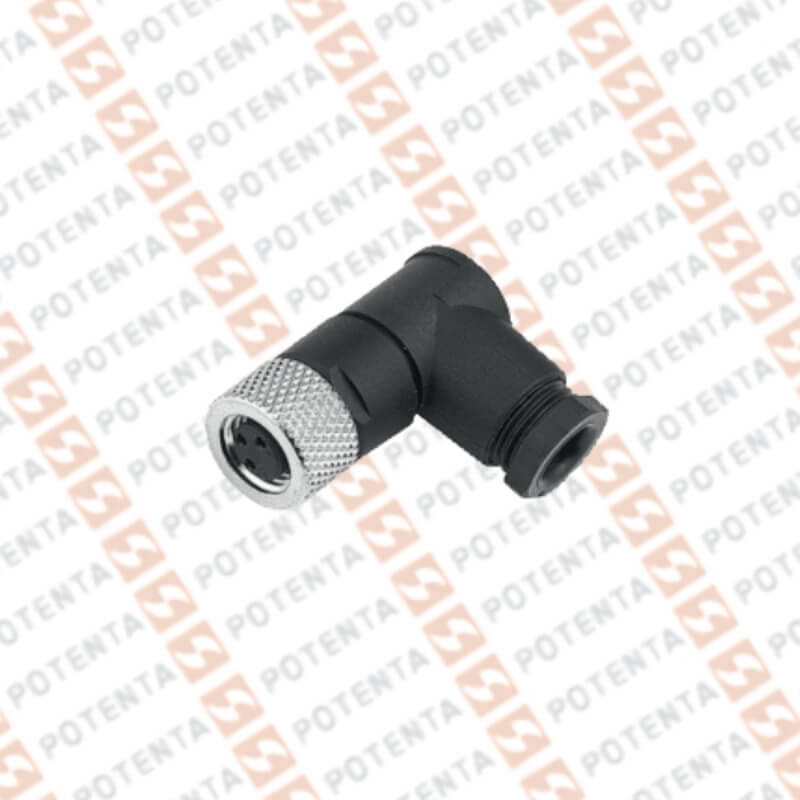 Conector armable hembra, m8-3p, codo, ip67, P+F