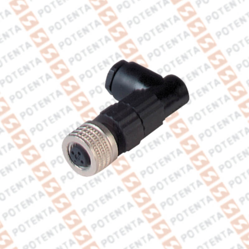 Conector armable hembra, m8-3p codo, pa, ip67, P+F