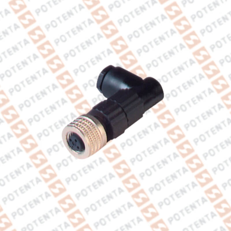 Conector armable hembra, m8-4p codo, pa, ip67, P+F
