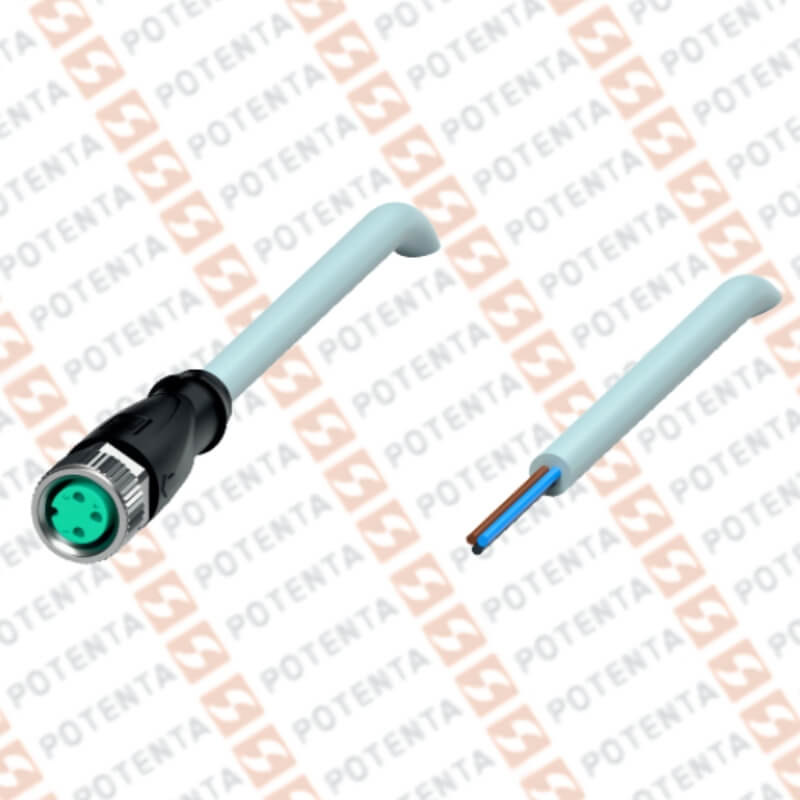 Cable conector hembra, 5m, m8-3p recto, pur, ip68, P+F
