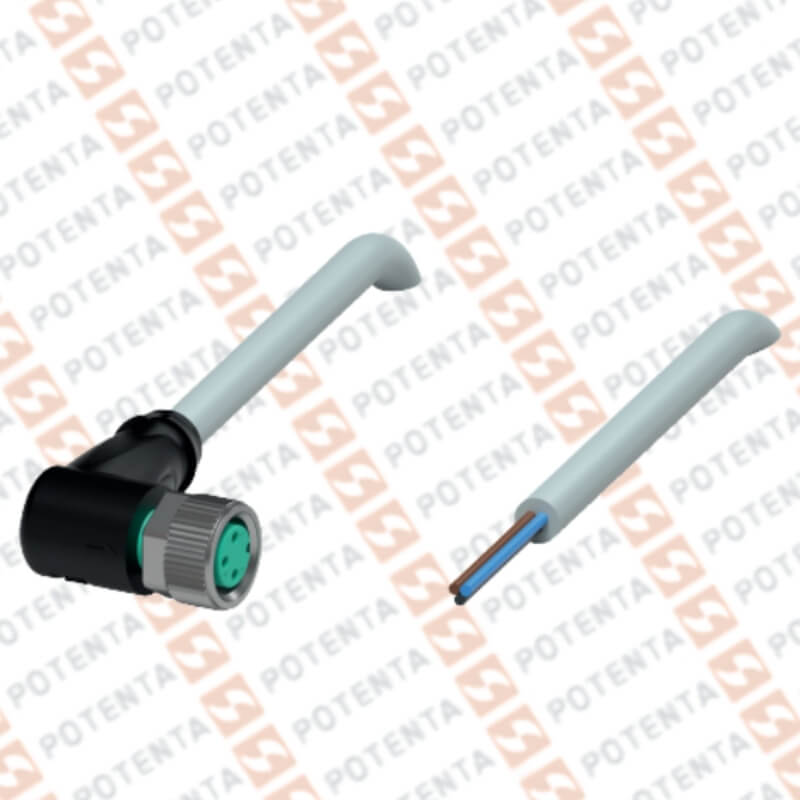 Cable Conector hembra, 5m, m8-3p codo, pur, ip68, P+F