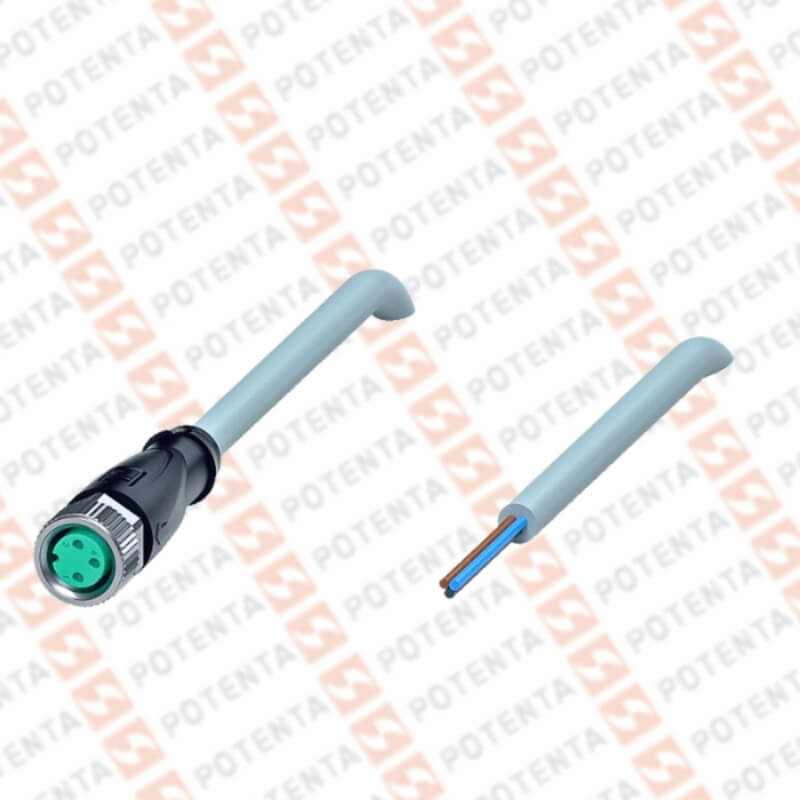 Cable Conector hembra, 10m, m8-3p recto, pur, ip68, P+F