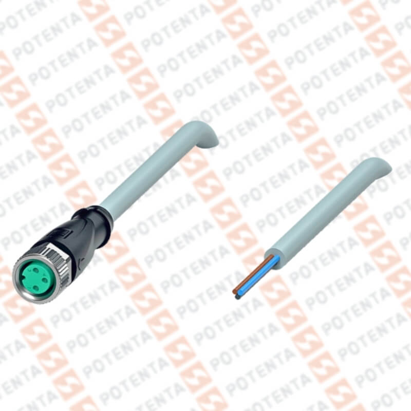 Cable Conector hembra, 10m, m8-3p recto, pvc, ip68, P+F